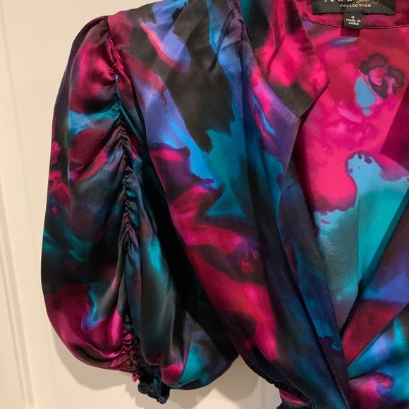 ABS Allen Schwartz puffed sleeve watercolor blouse - Picture 2 of 4